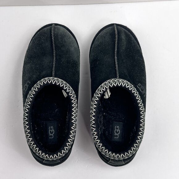 UGG Shoes Mens Size 7 Black Tasman Suede Slippers Clog Mule Wool Lined EU 40 - Picture 7 of 11